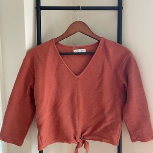 Madewell Cropped Ribbed Sweater Top SM